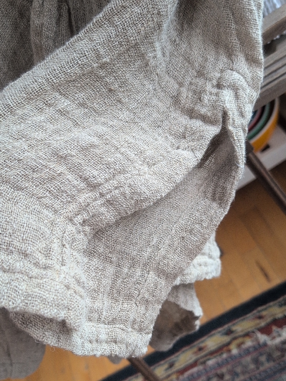 NWTO MaLieb Hand Woven Natural Raw Linen Tunic/Duster - Picture 12 of 13